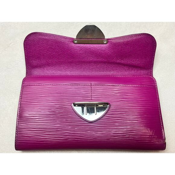 Louis Vuitton Eugenie Epi Leather Trifold Long Wallet Grenade Silver Hardware - Picture 4 of 16